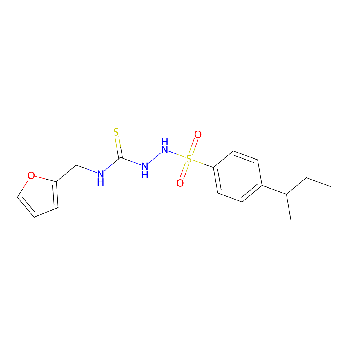 2-{[4-(butan-2-yl)phenyl]sulfonyl}-N-(furan-2-ylmethyl)hydrazinecarbothioamide molecular structure, CAS 724781-45-7