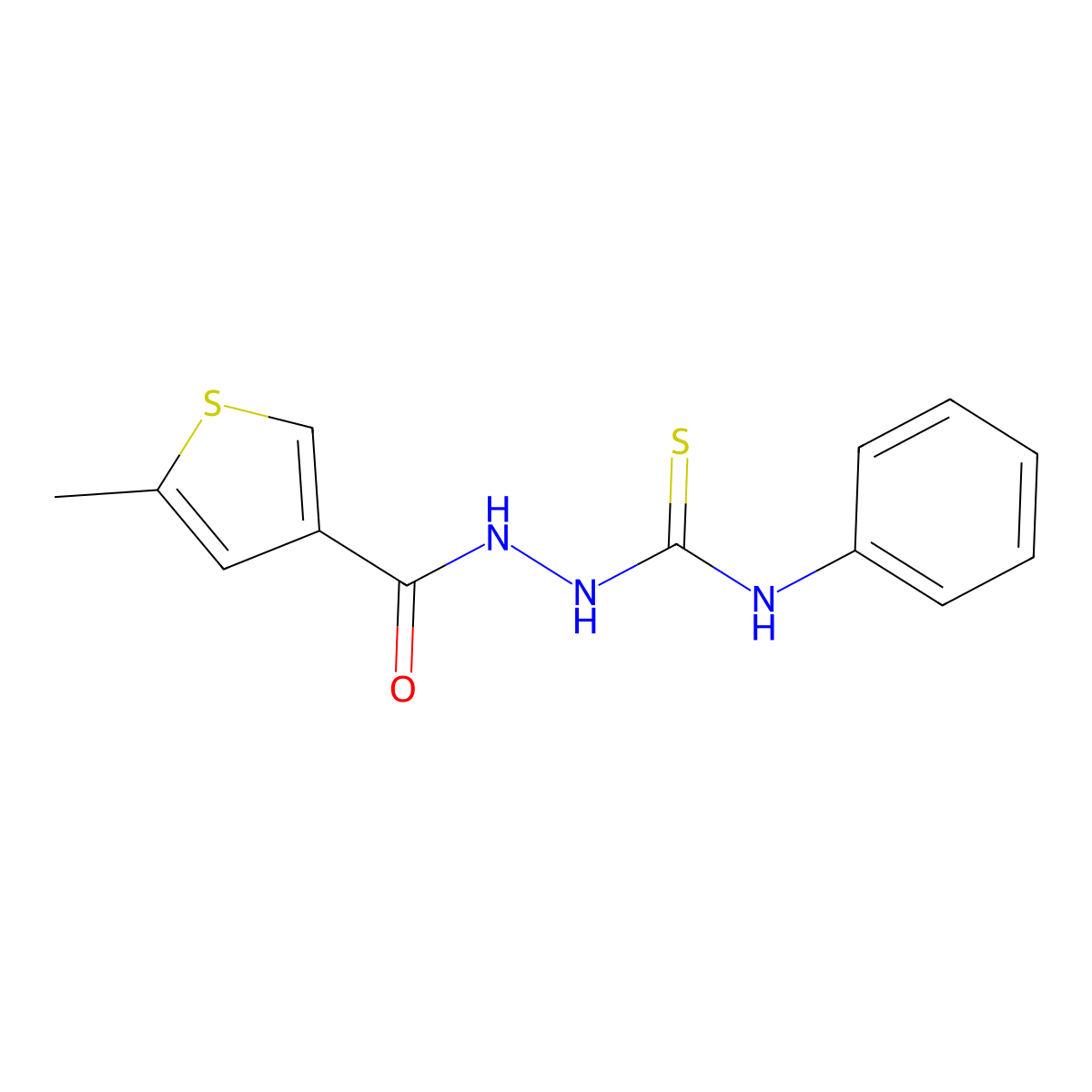 2-[(5-methylthiophen-3-yl)carbonyl]-N-phenylhydrazinecarbothioamide molecular structure, CAS 724781-60-6