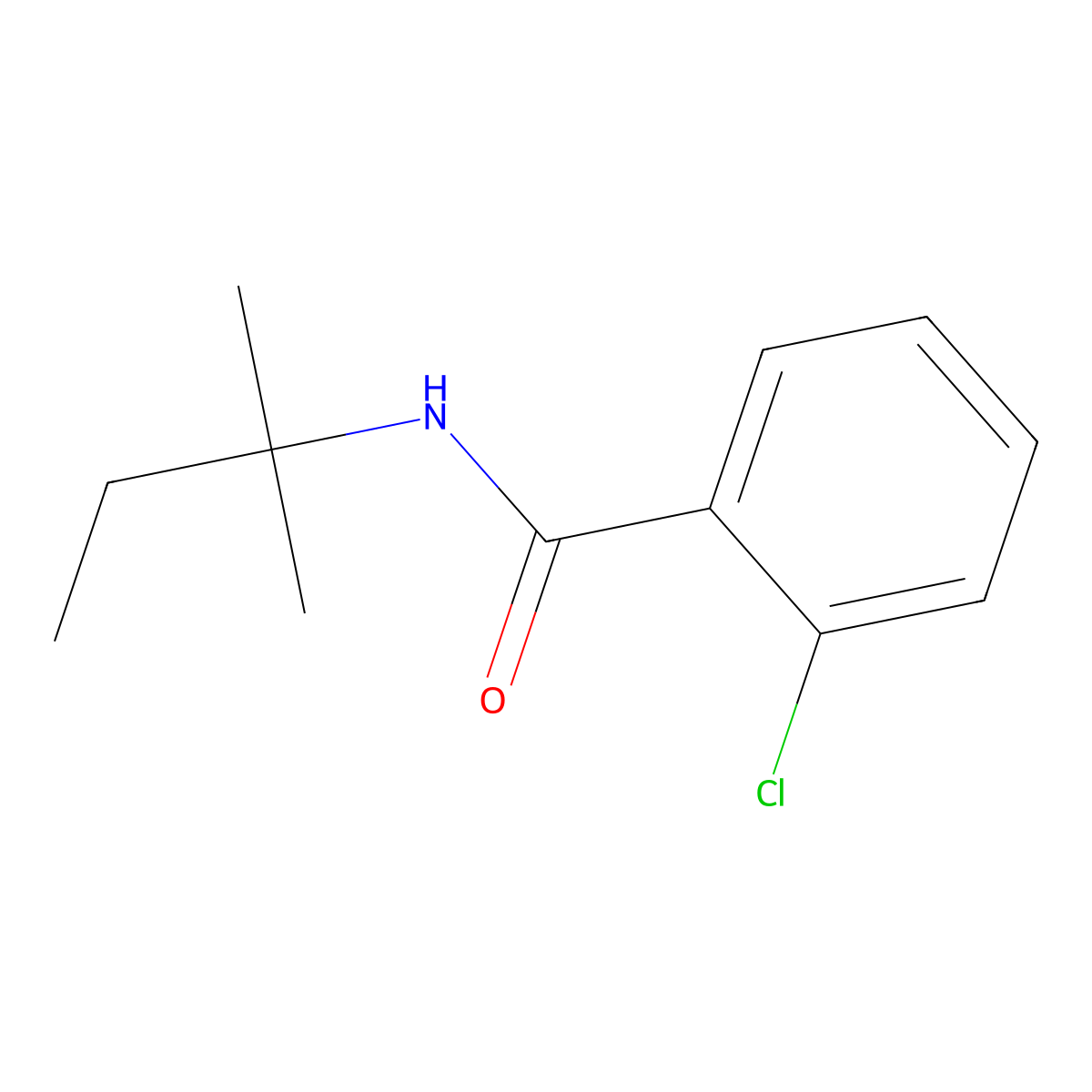 2-chloro-N-(2-methylbutan-2-yl)benzamide molecular structure, CAS 724781-99-1
