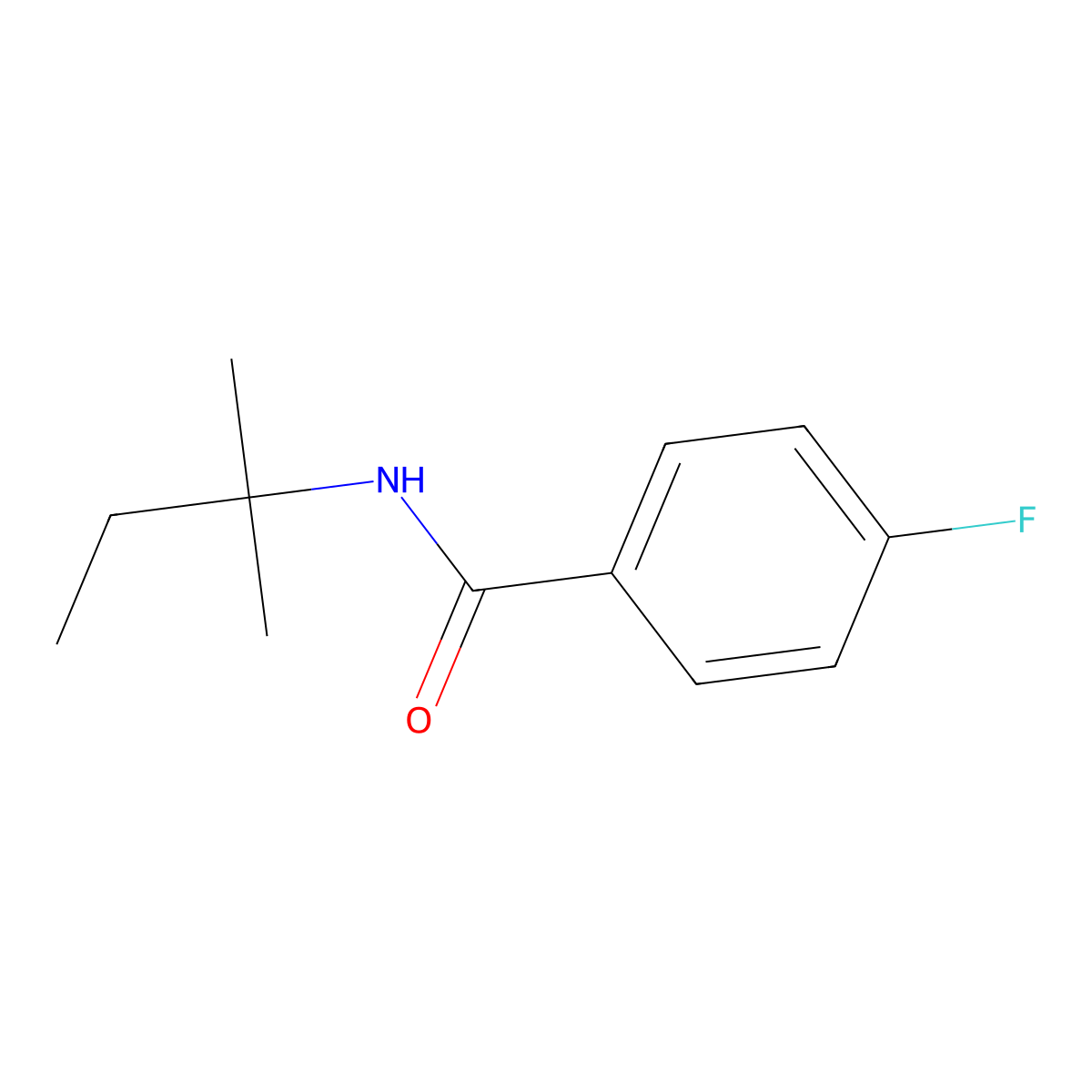 4-fluoro-N-(2-methylbutan-2-yl)benzamide molecular structure, CAS 724782-19-8