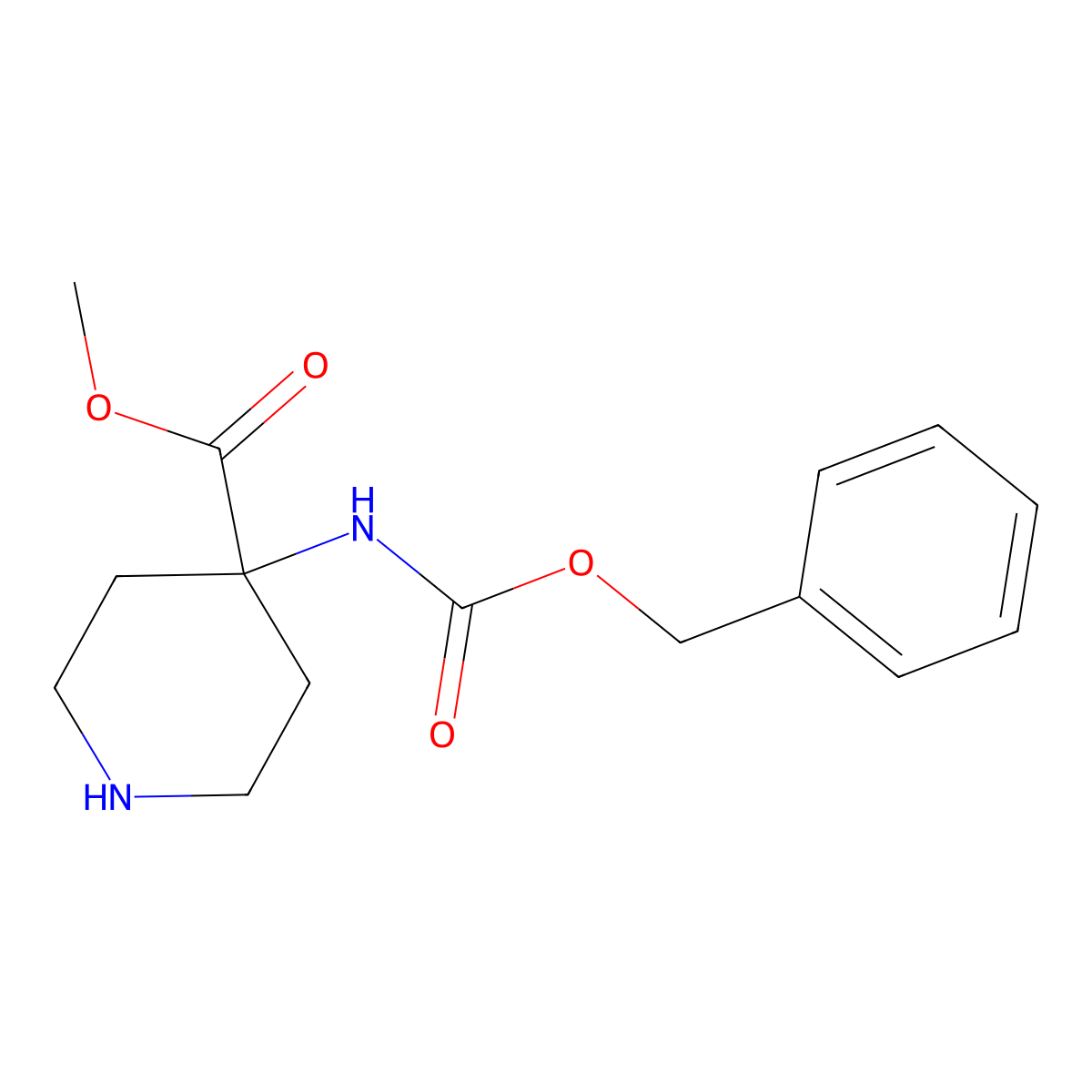 4-Benzyloxycarbonylaminopiperidine-4-carboxylic acid methyl ester molecular structure, CAS 724787-61-5