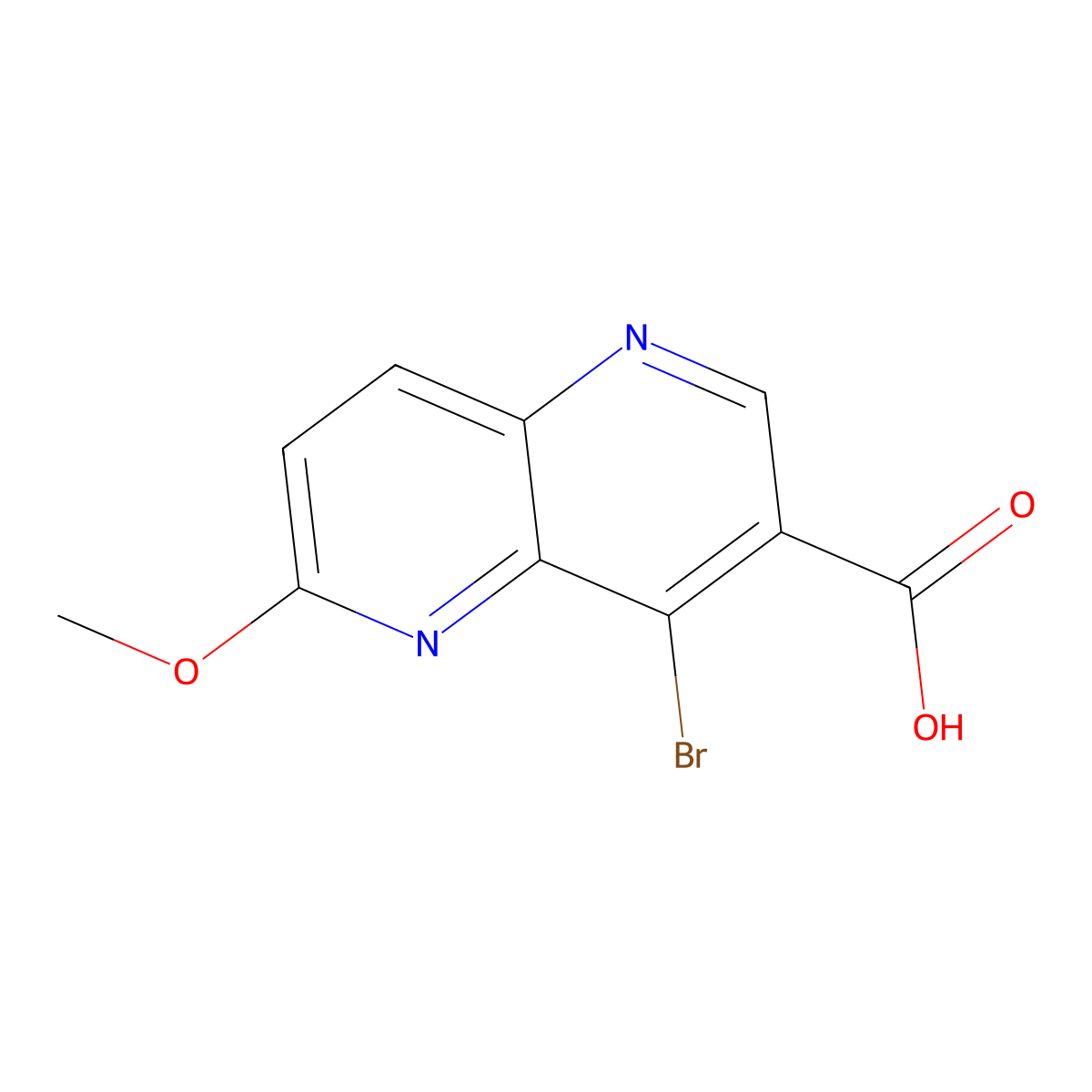 4-Bromo-6-methoxy-1,5-naphthyridine-3-carboxylic acid molecular structure, CAS 724788-65-2