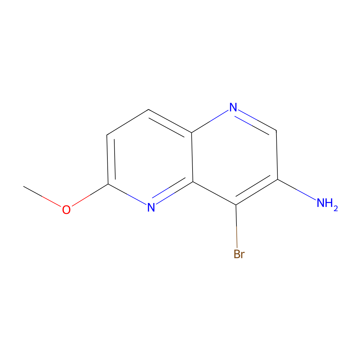4-Bromo-6-methoxy-1,5-naphthyridin-3-amine molecular structure, CAS 724788-66-3
