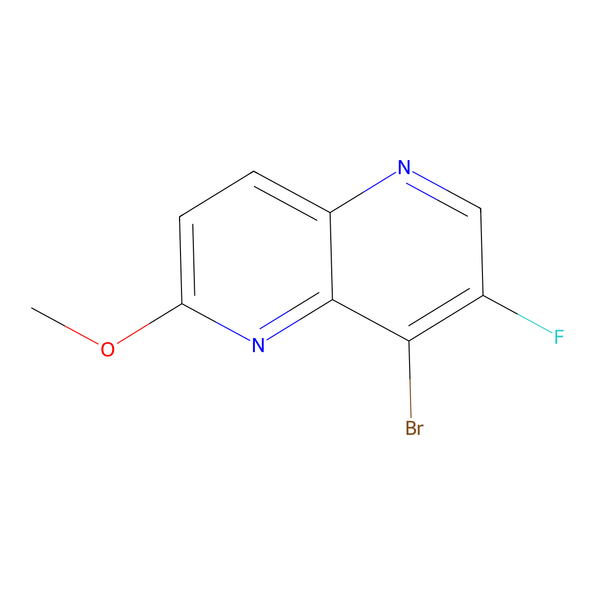 8-Bromo-7-fluoro-2-methoxy-1,5-naphthyridine molecular structure, CAS 724788-70-9