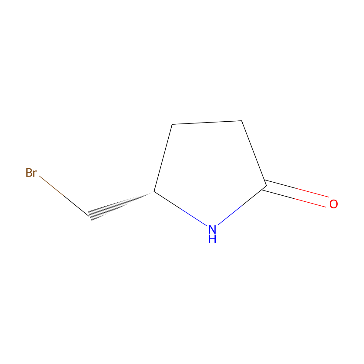 (5S)-5-(Bromomethyl)pyrrolidin-2-one molecular structure, CAS 72479-05-1