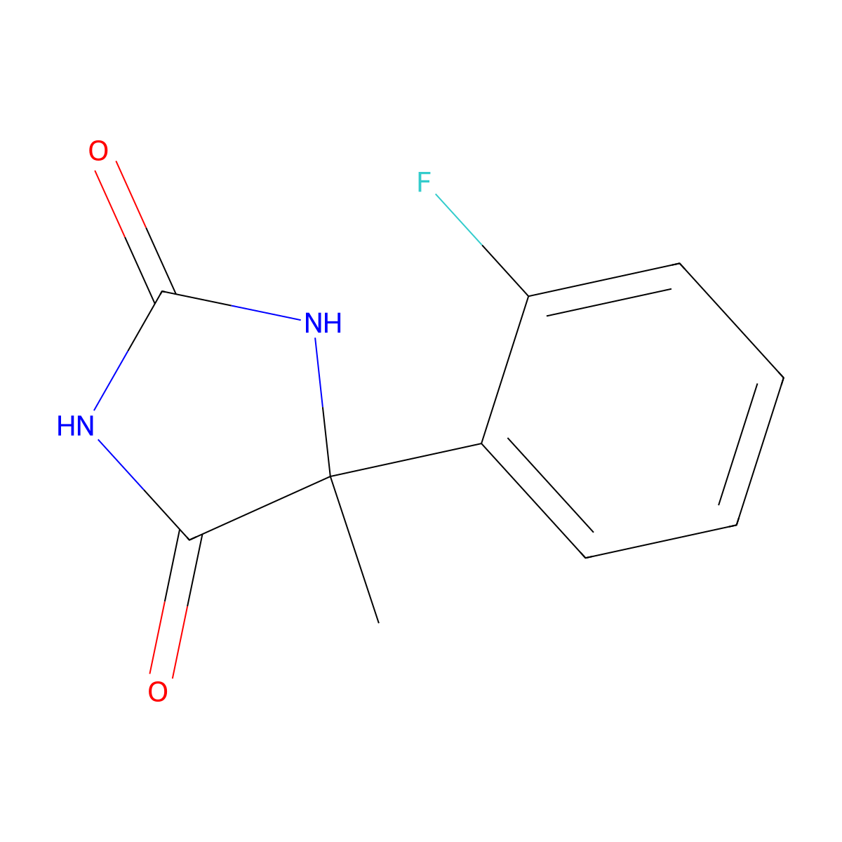5-(2-Fluorophenyl)-5-methylimidazolidine-2,4-dione molecular structure, CAS 7248-25-1