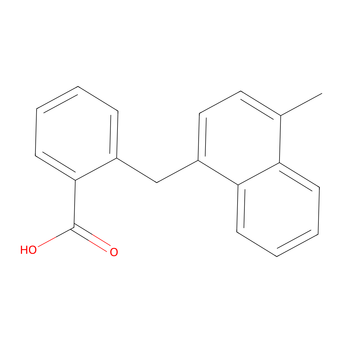 2-[(4-Methylnaphthalen-1-yl)methyl]benzoic acid molecular structure, CAS 7248-49-9