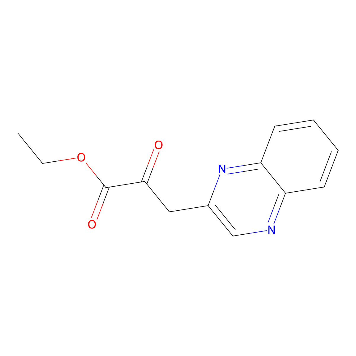 Ethyl 2-oxo-3-(2-quinoxalinyl)propanoate molecular structure, CAS 7248-83-1