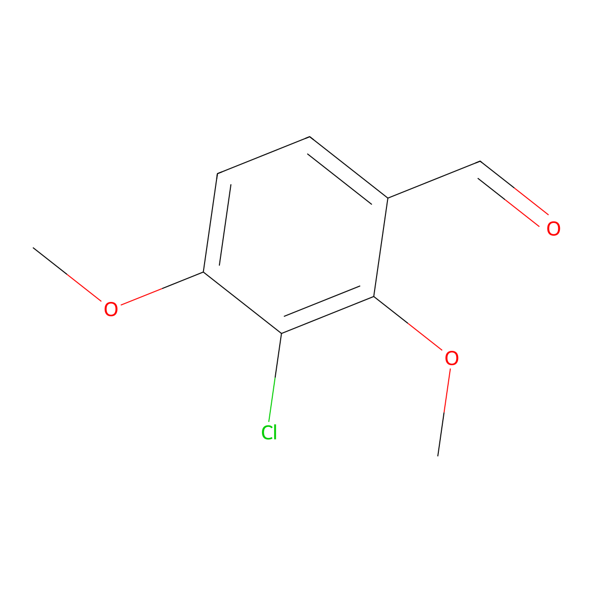 3-Chloro-2,4-dimethoxybenzaldehyde molecular structure, CAS 72482-14-5