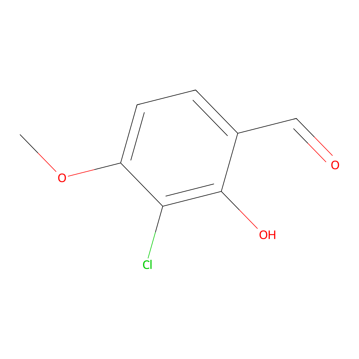 3-Chloro-4-methoxysalicylaldehyde molecular structure, CAS 72482-15-6
