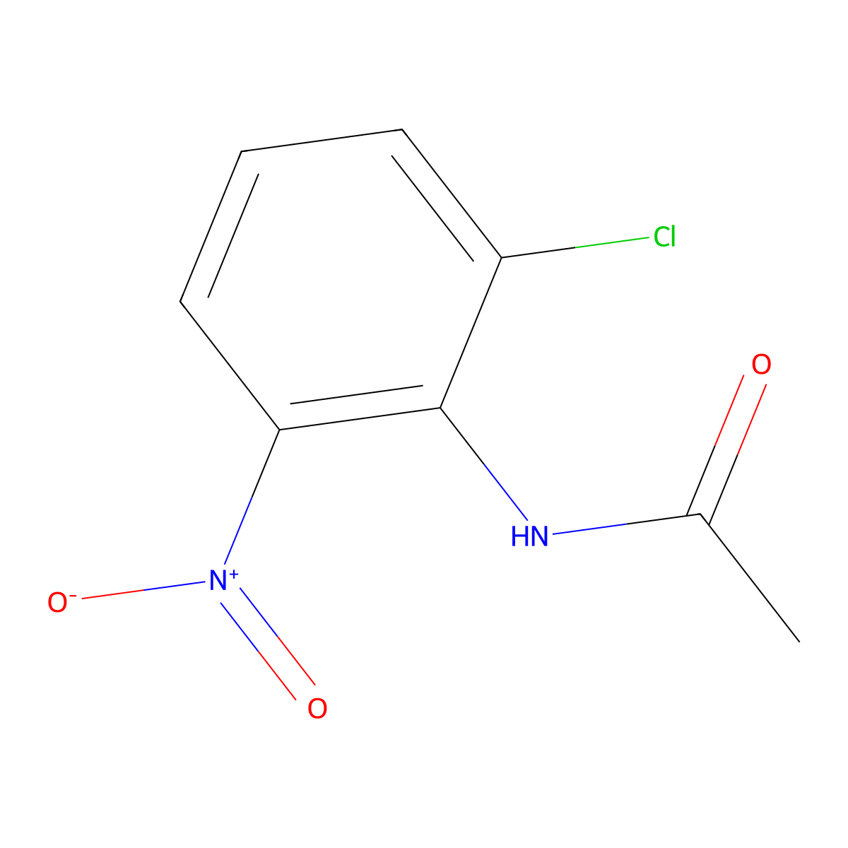 N-(2-Chloro-6-nitro-phenyl)-acetamide molecular structure, CAS 72487-80-0