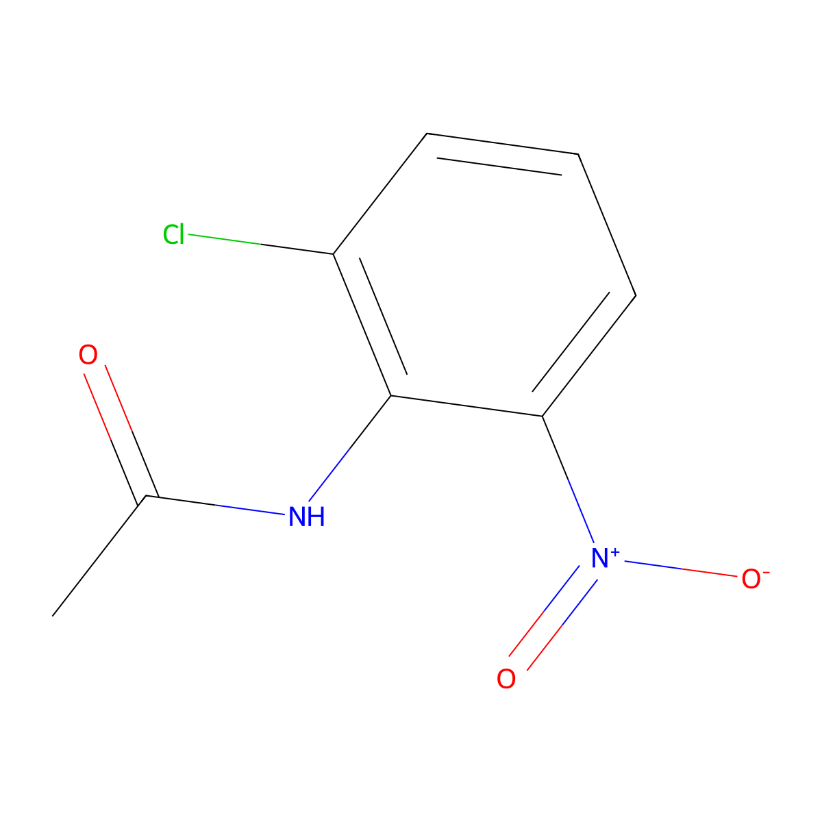 N-(2-Chloro-6-nitro-phenyl)-acetamide molecular structure, CAS 72487-80-0
