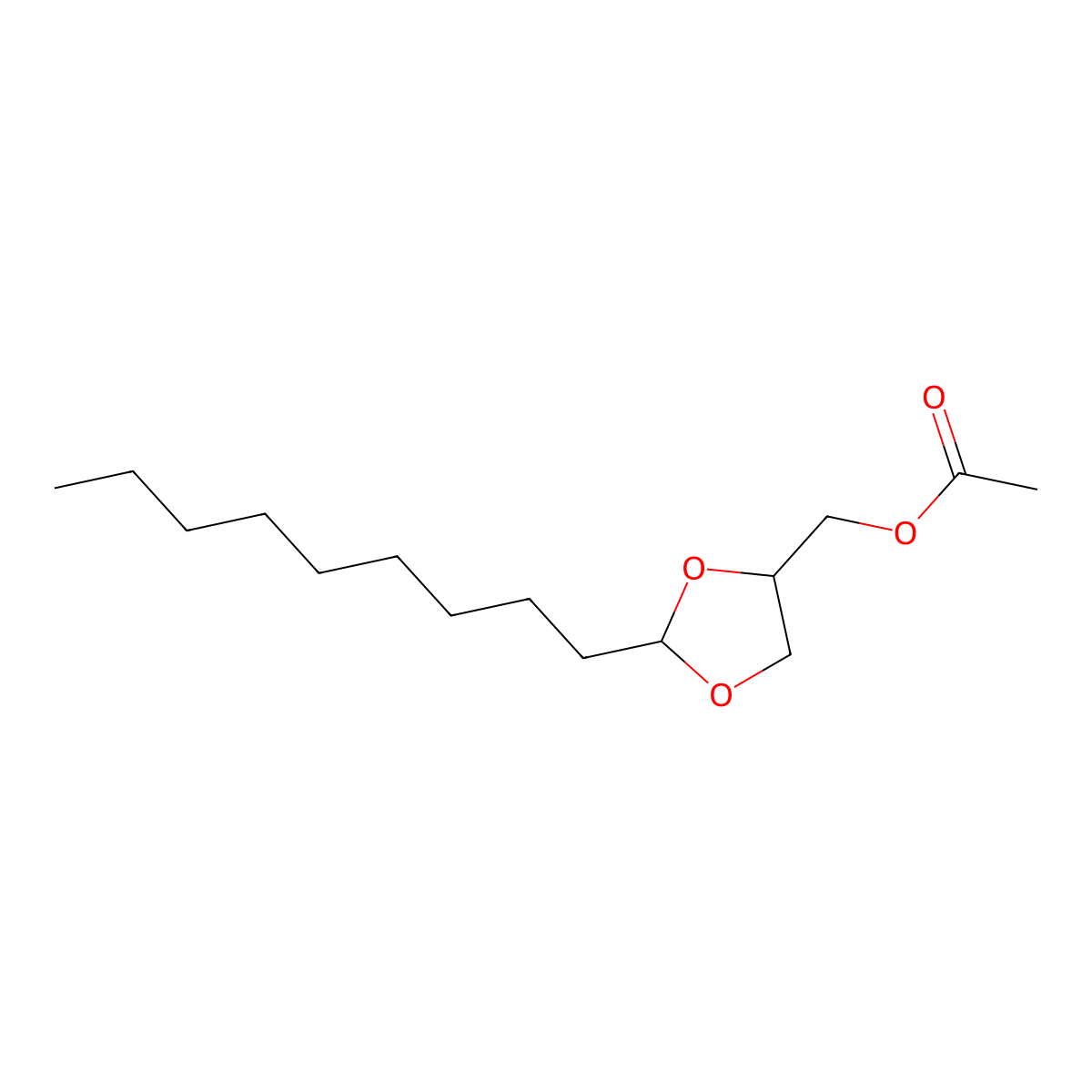 (2-Nonyl-1,3-dioxolan-4-yl)methyl acetate molecular structure, CAS 7249-15-2