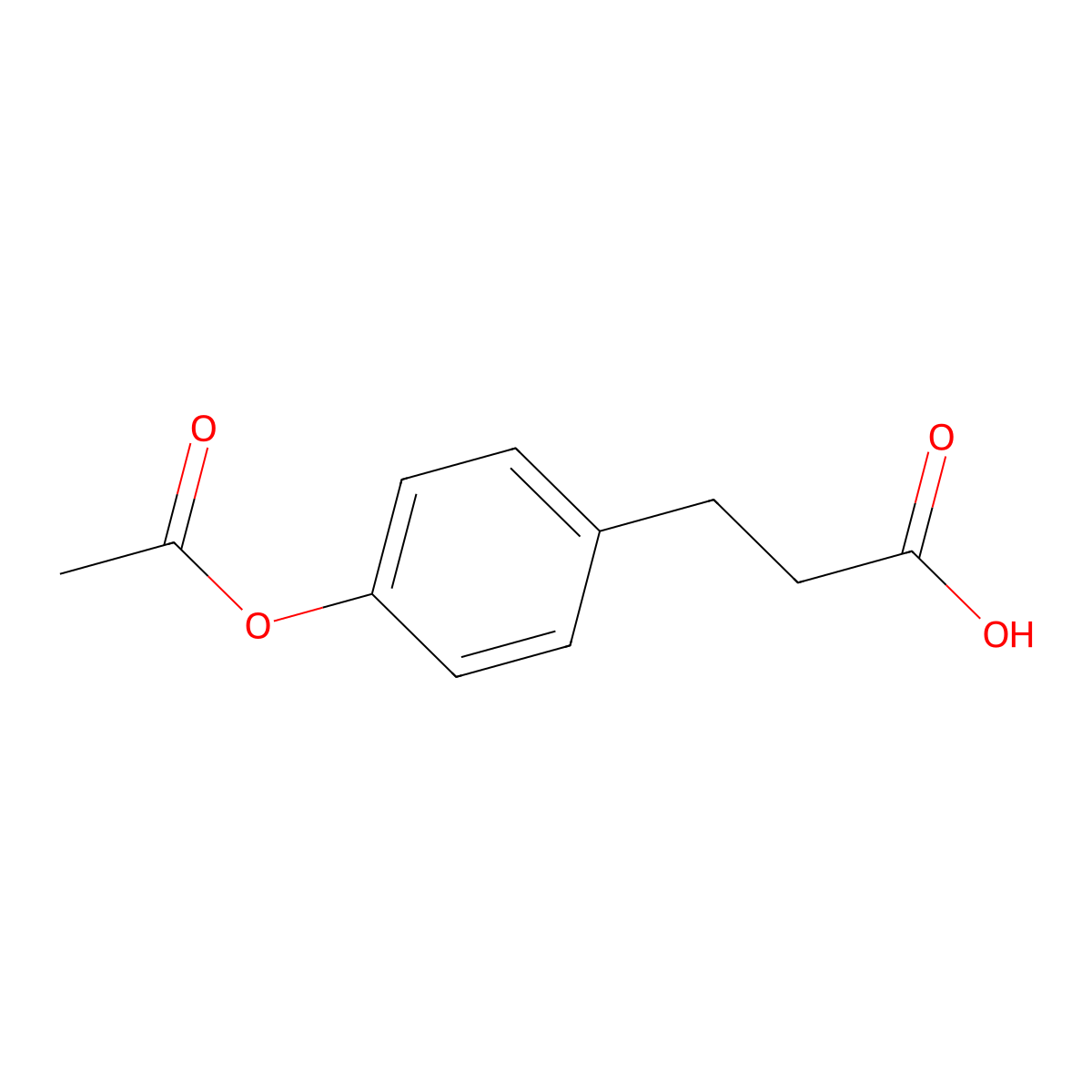 3-(4-Acetoxyphenyl)propanoic acid molecular structure, CAS 7249-16-3
