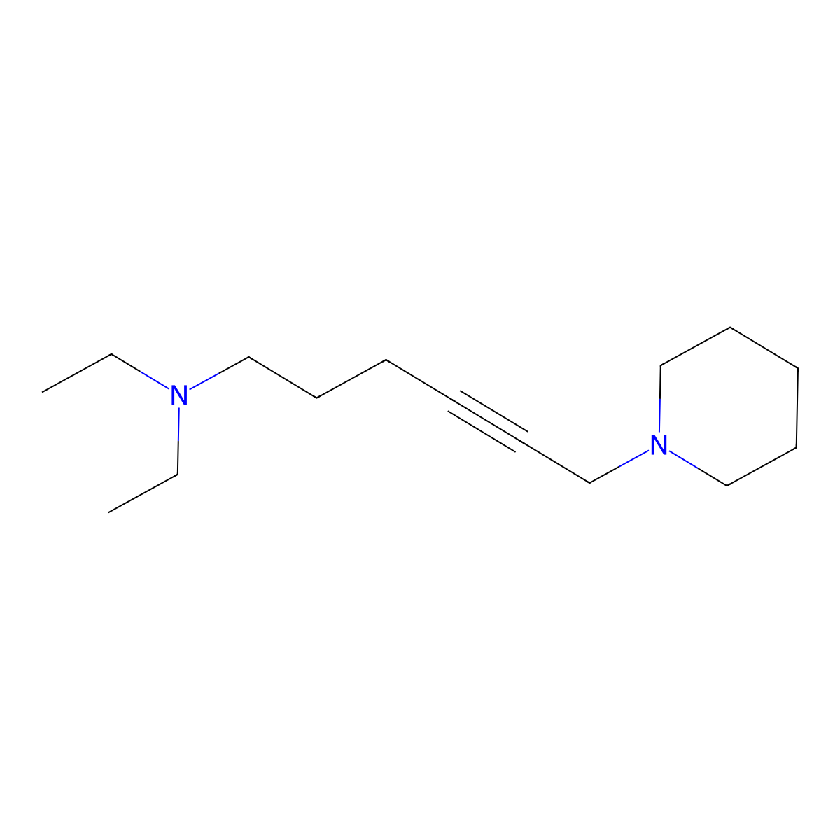 6-Diethylamino-1-piperidino-2-hexyne molecular structure, CAS 7249-82-3