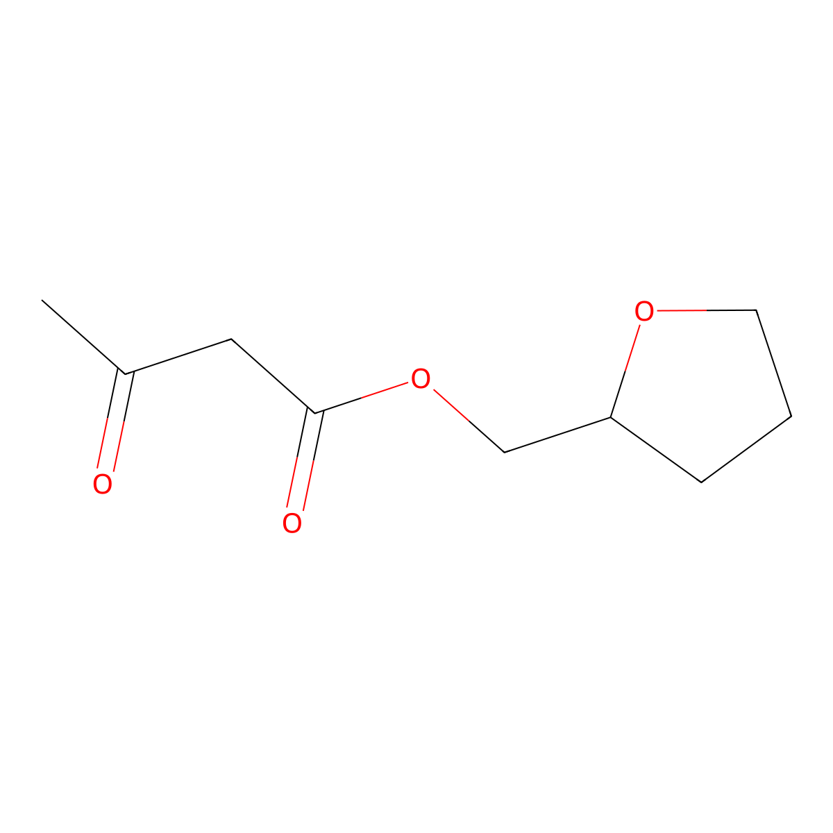 Tetrahydrofuran-2-ylmethyl 3-oxobutanoate molecular structure, CAS 7249-93-6