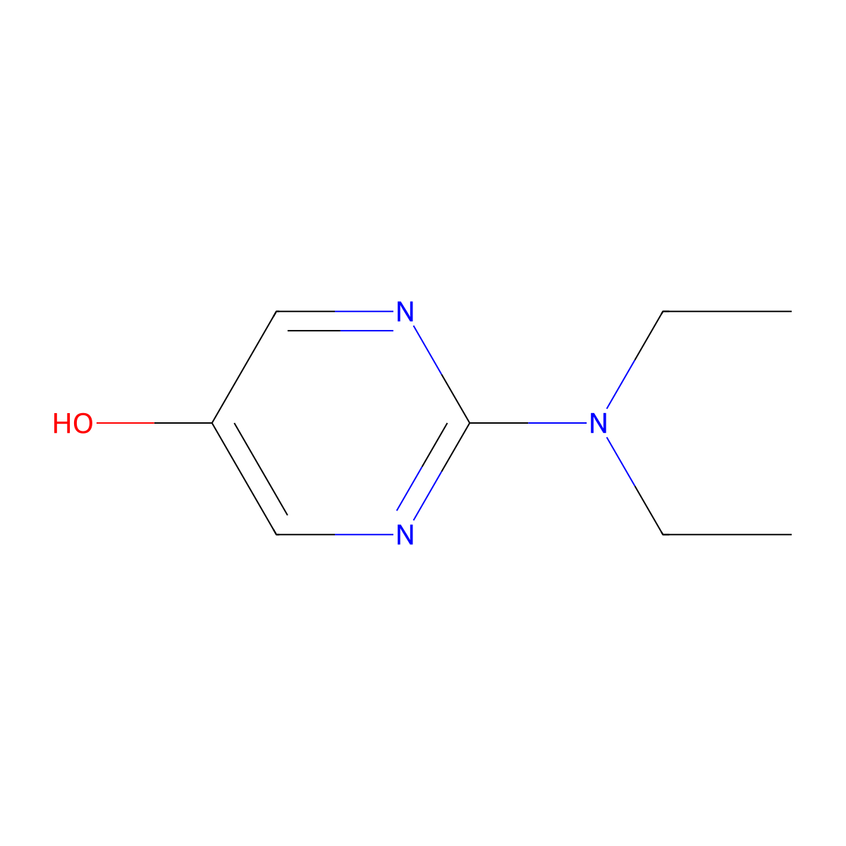 5-Pyrimidinol, 2-(diethylamino)- molecular structure, CAS 72491-84-0