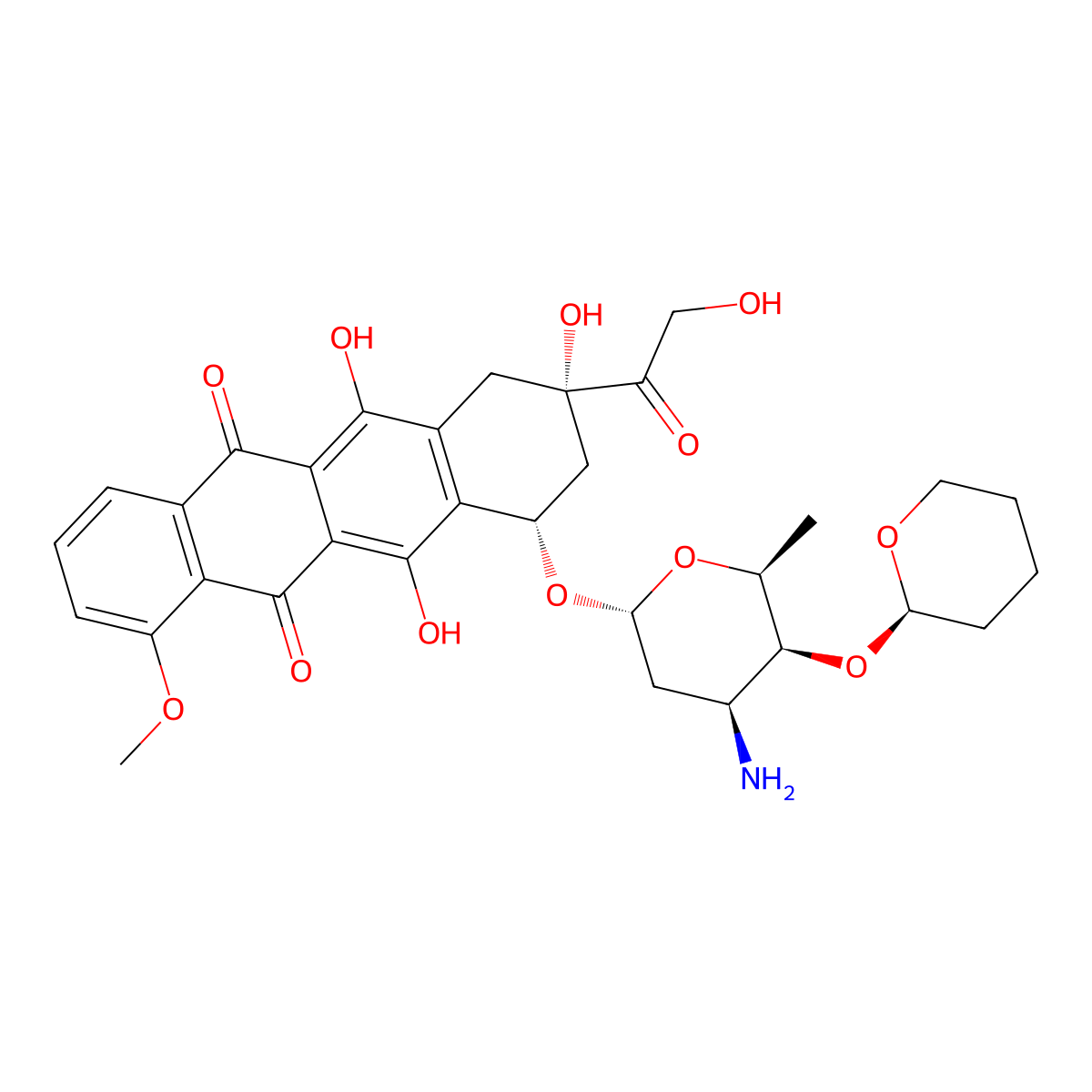 Pirarubicin molecular structure, CAS 72496-41-4