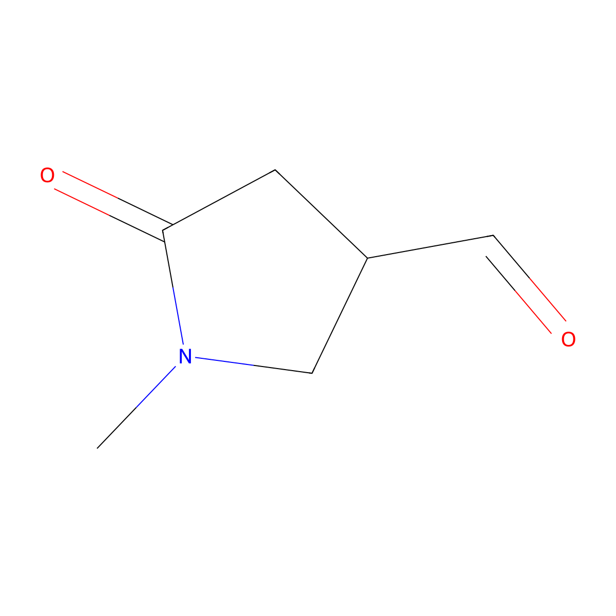 1-Methyl-5-oxopyrrolidine-3-carbaldehyde molecular structure, CAS 72496-67-4