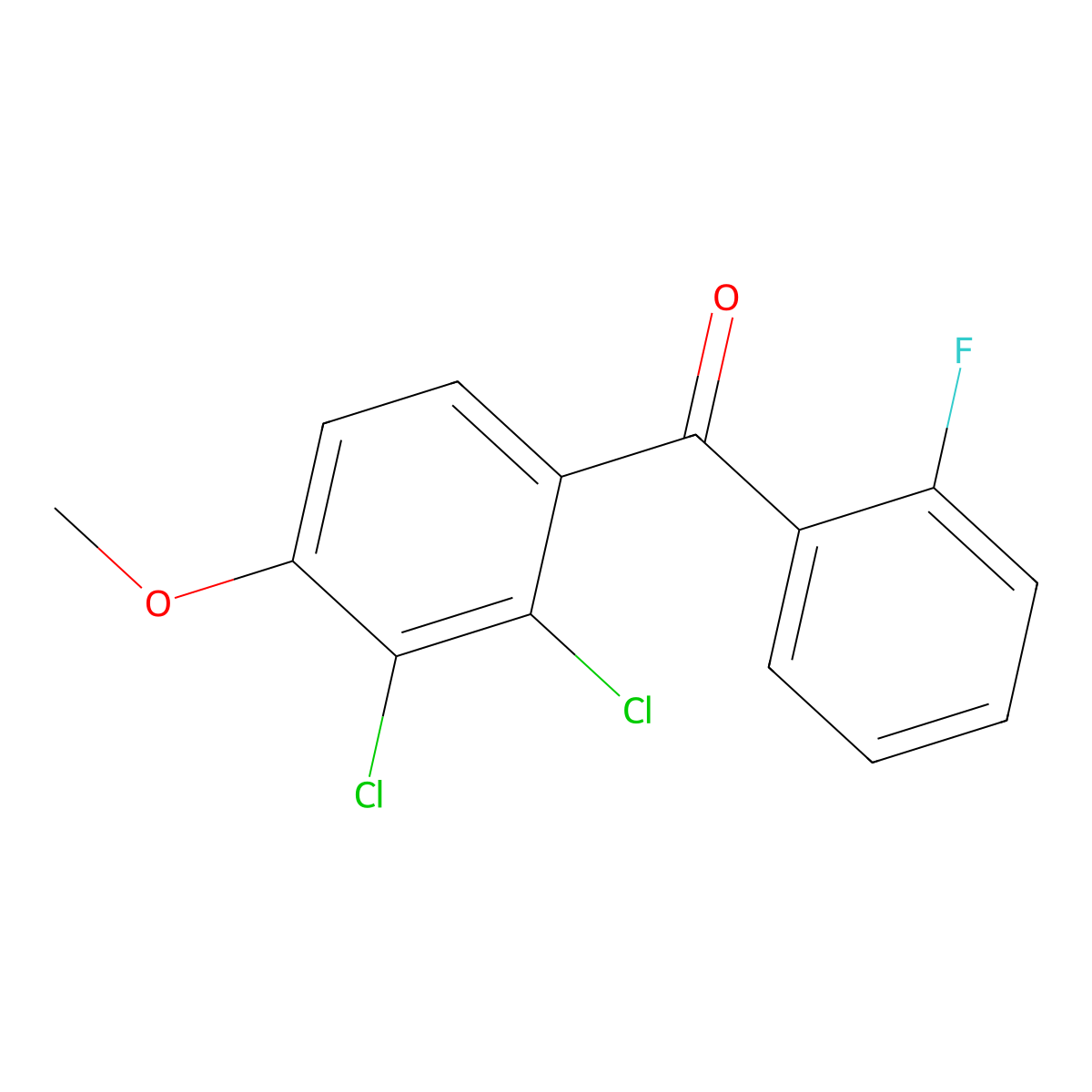 (2,3-Dichloro-4-methoxyphenyl)(2-fluorophenyl)methanone molecular structure, CAS 72498-53-4