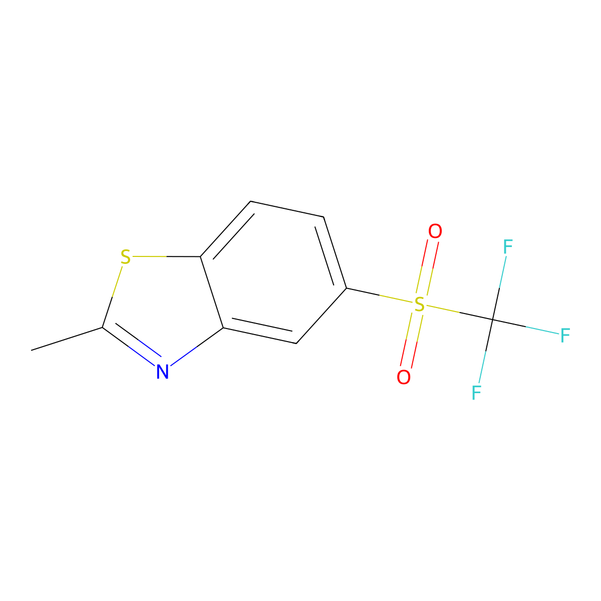 2-Methyl-5-[(trifluoromethyl)sulfonyl]-1,3-benzothiazole molecular structure, CAS 725-26-8