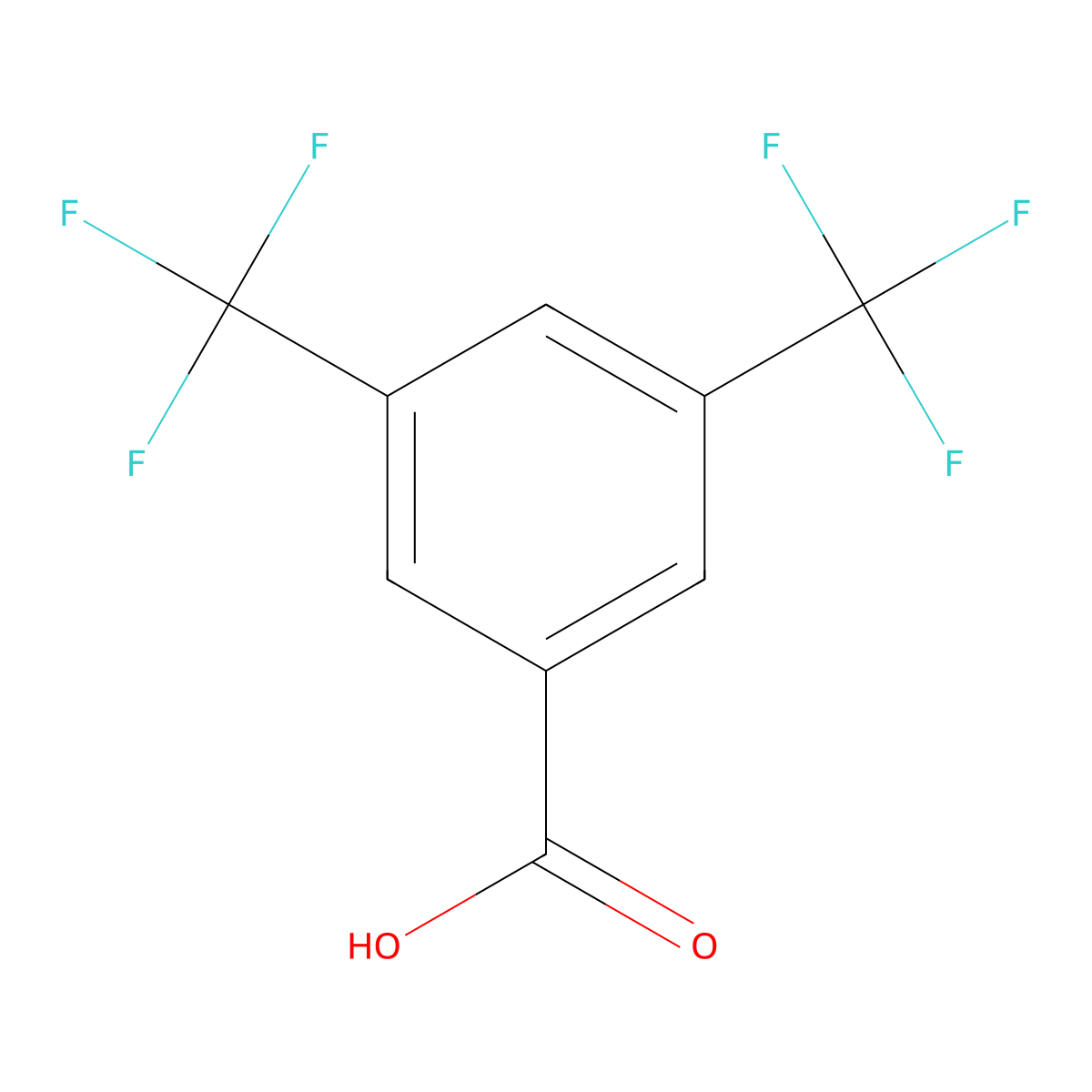 3,5-Bis(trifluoromethyl)benzoic acid molecular structure, CAS 725-89-3