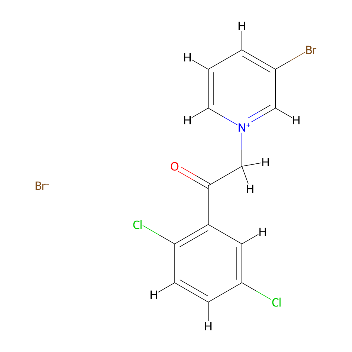 3-Bromo-1-[2-(2,5-dichlorophenyl)-2-oxoethyl]pyridin-1-ium bromide molecular structure, CAS 7250-05-7