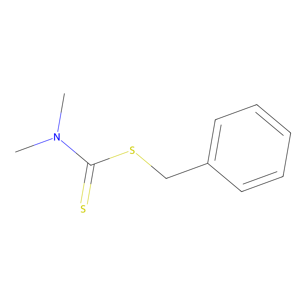 Benzyl dimethyldithiocarbamate molecular structure, CAS 7250-18-2