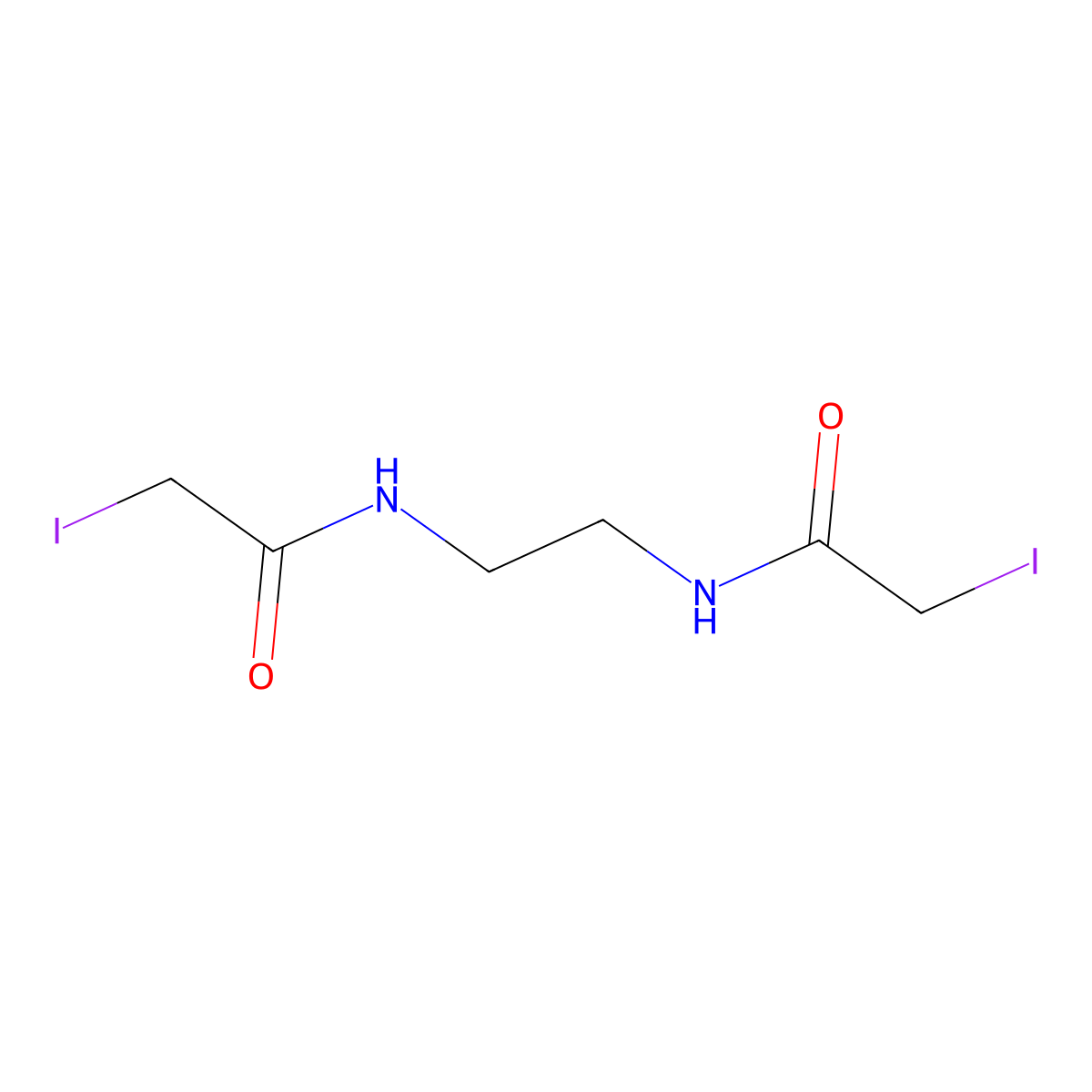 N,N'-1,2-Ethanediylbis(2-iodoacetamide) molecular structure, CAS 7250-43-3