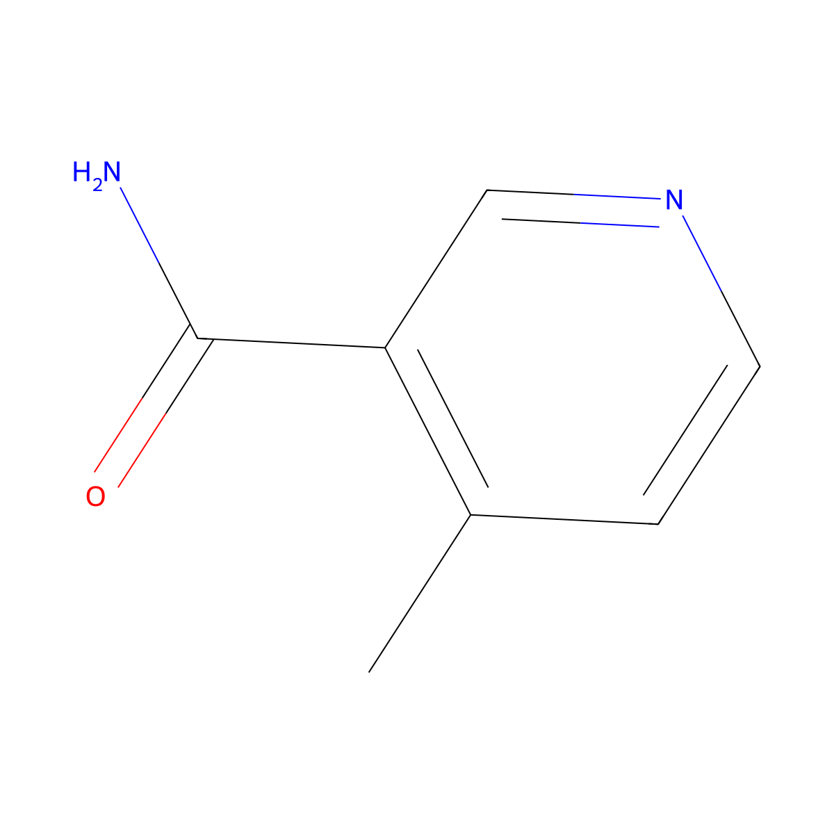 4-Methyl-3-pyridinecarboxamide molecular structure, CAS 7250-52-4