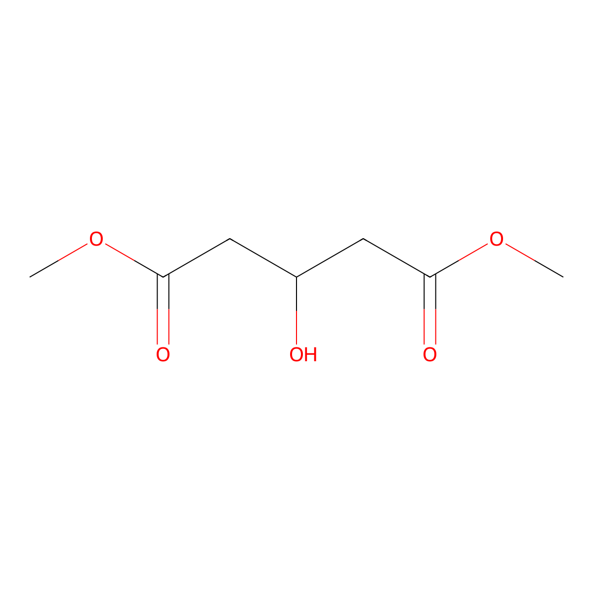 Dimethyl 3-hydroxypentanedioate molecular structure, CAS 7250-55-7