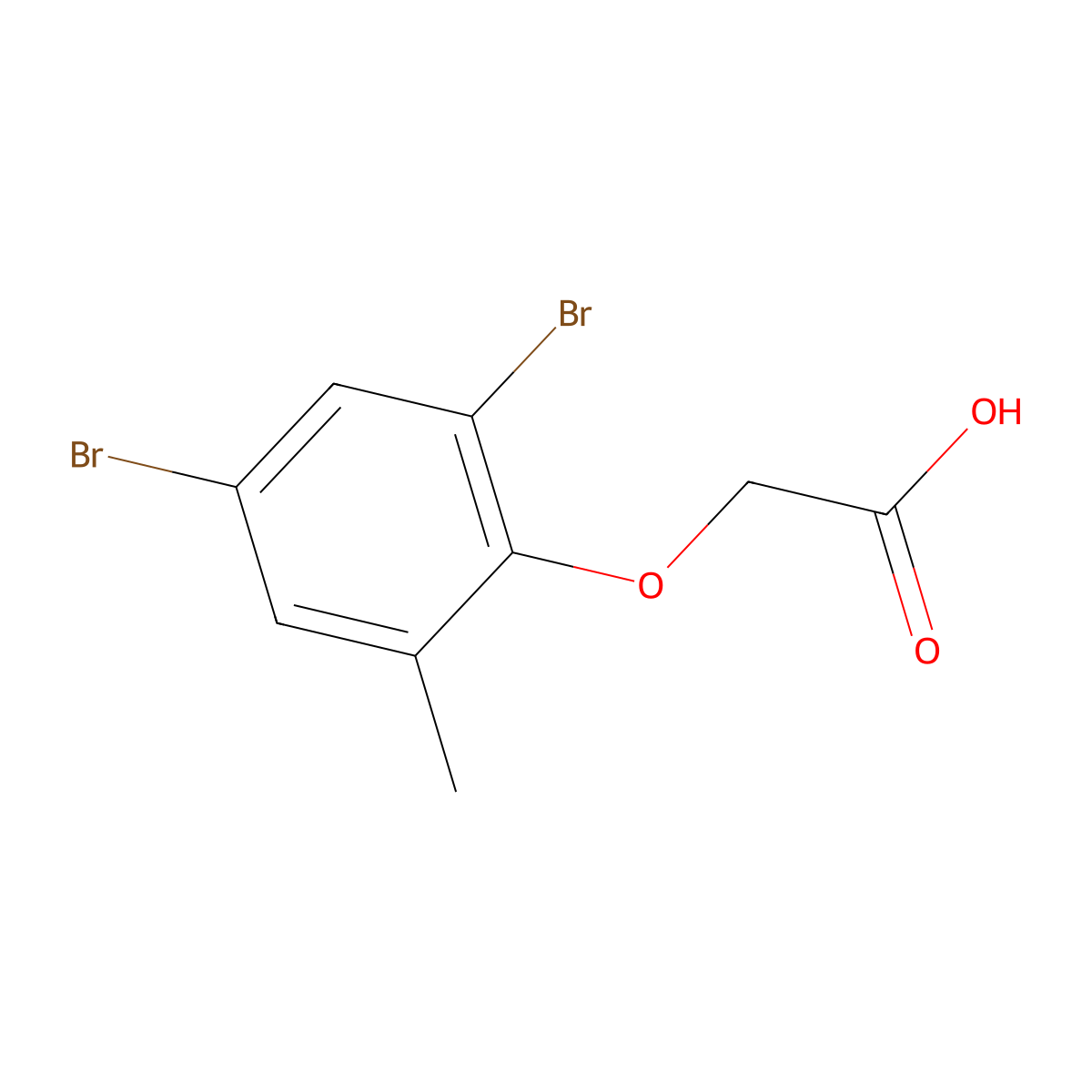 2-(2,4-Dibromo-6-methylphenoxy)acetic acid molecular structure, CAS 7250-62-6