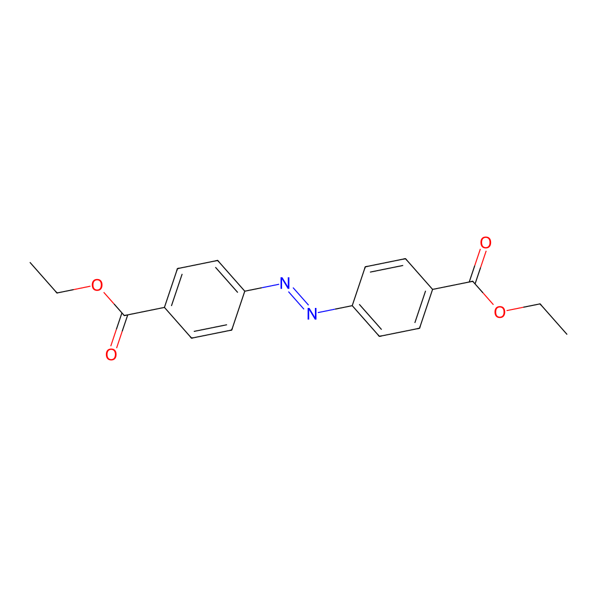 1,1'-Diethyl 4,4'-(1,2-diazenediyl)bis(benzoate) molecular structure, CAS 7250-68-2