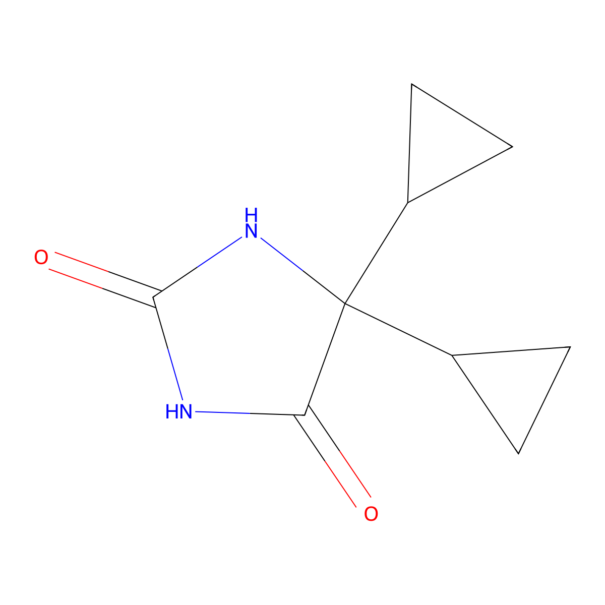5,5-Dicyclopropylimidazolidine-2,4-dione molecular structure, CAS 7250-75-1
