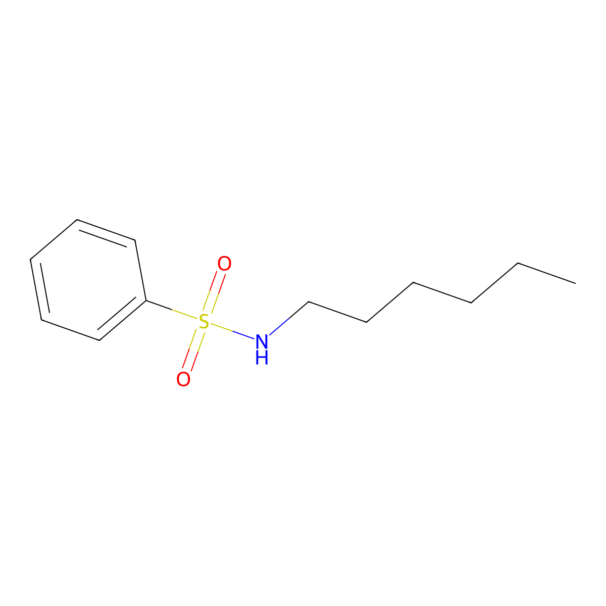 N-Hexylbenzenesulfonamide molecular structure, CAS 7250-80-8