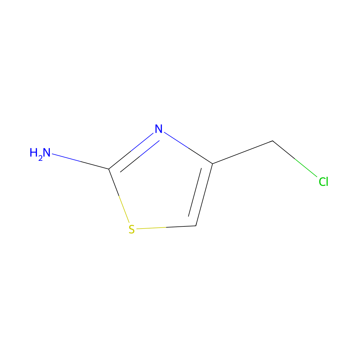 4-Chloromethylthiazol-2-ylamine molecular structure, CAS 7250-84-2