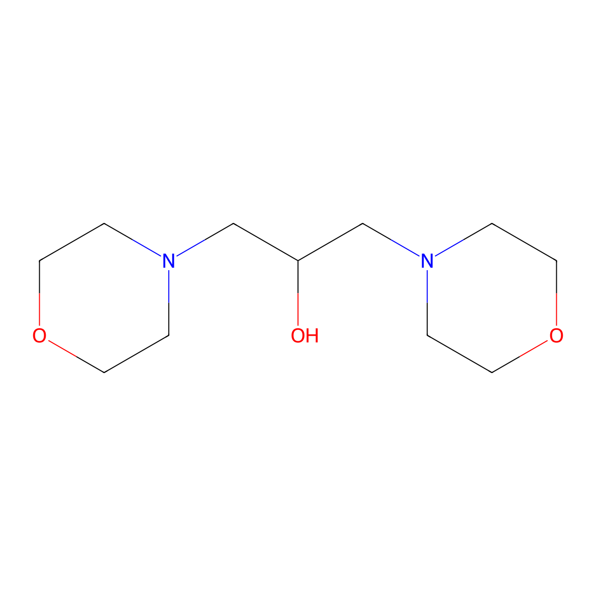 1,3-Dimorpholino-2-propanol molecular structure, CAS 7250-87-5