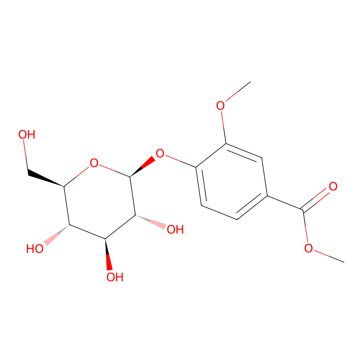 Methyl vanillate glucoside molecular structure, CAS 72500-11-9