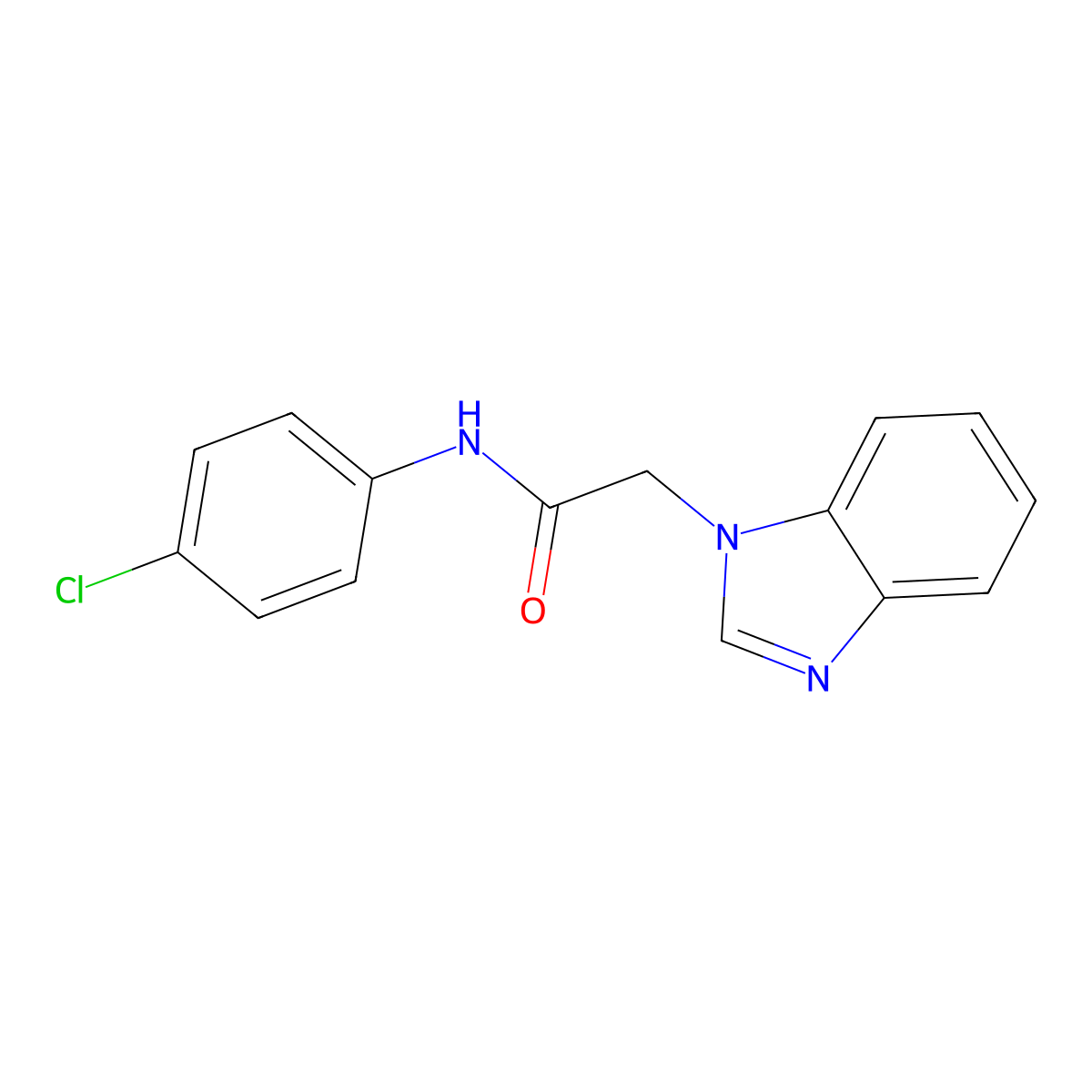 2-(benzimidazol-1-yl)-N-(4-chlorophenyl)acetamide molecular structure, CAS 72502-62-6