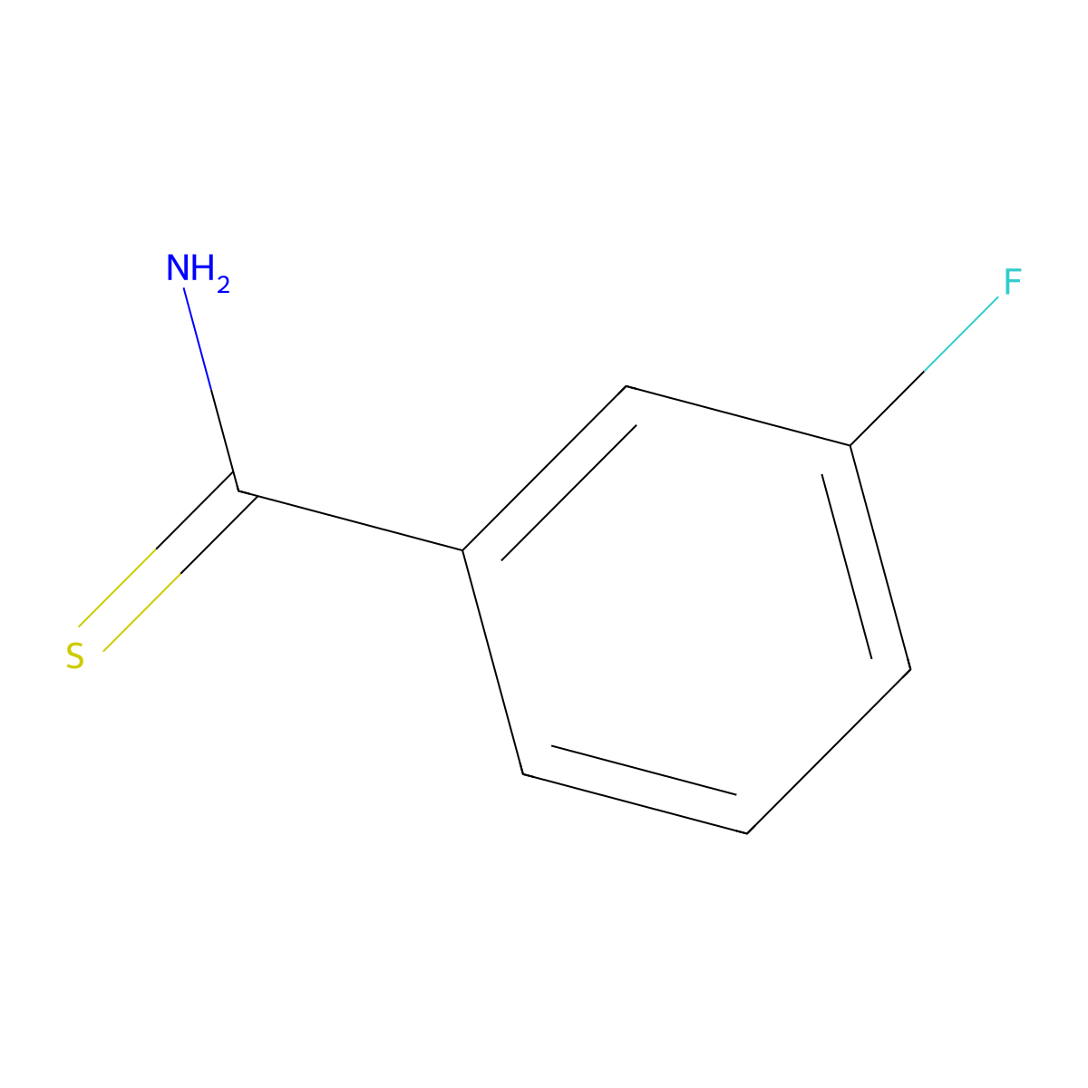 3-Fluorothiobenzamide molecular structure, CAS 72505-20-5