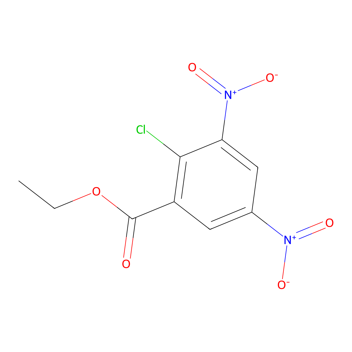 Ethyl 2-chloro-3,5-dinitrobenzoate molecular structure, CAS 7251-28-7