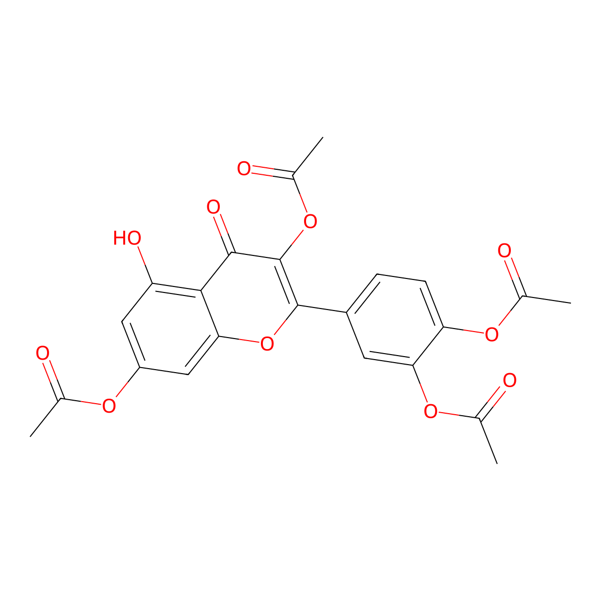 Quercetin 3,3',4',7-tetraacetate molecular structure, CAS 7251-37-8