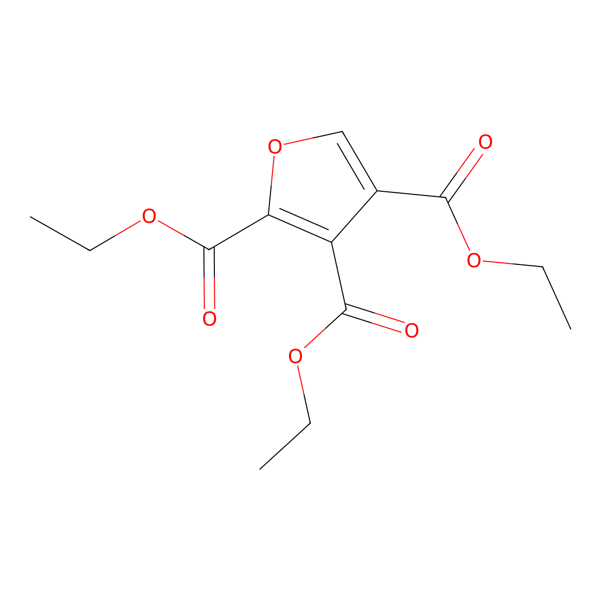Triethyl furan-2,3,4-tricarboxylate molecular structure, CAS 7251-41-4