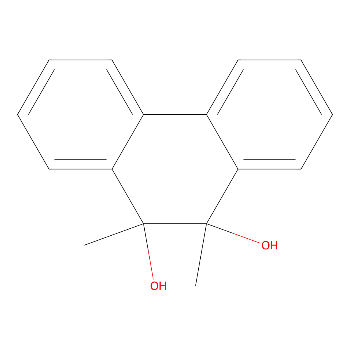 9,10-Dimethylphenanthrene-9,10-diol molecular structure, CAS 7251-51-6