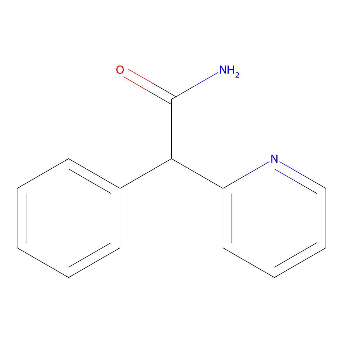 alpha-Phenyl-2-pyridineacetamide molecular structure, CAS 7251-52-7