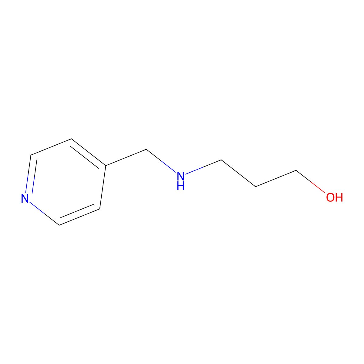 3-(((Pyridin-4-yl)methyl)amino)propan-1-ol molecular structure, CAS 7251-62-9