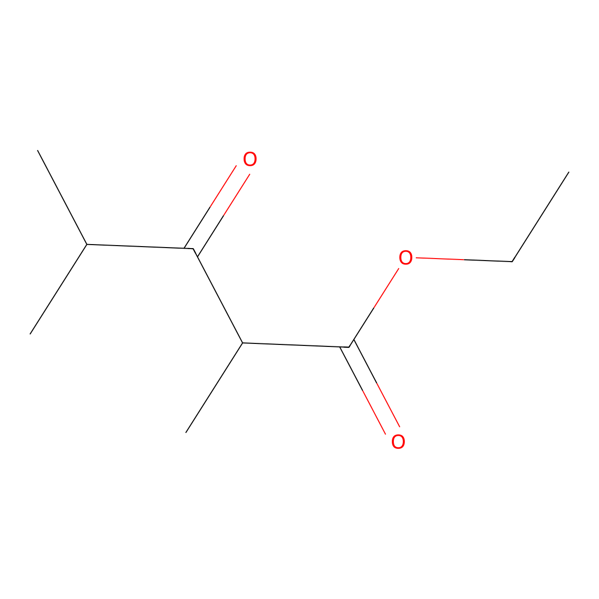 Ethyl 2,4-dimethyl-3-oxopentanoate molecular structure, CAS 7251-96-9