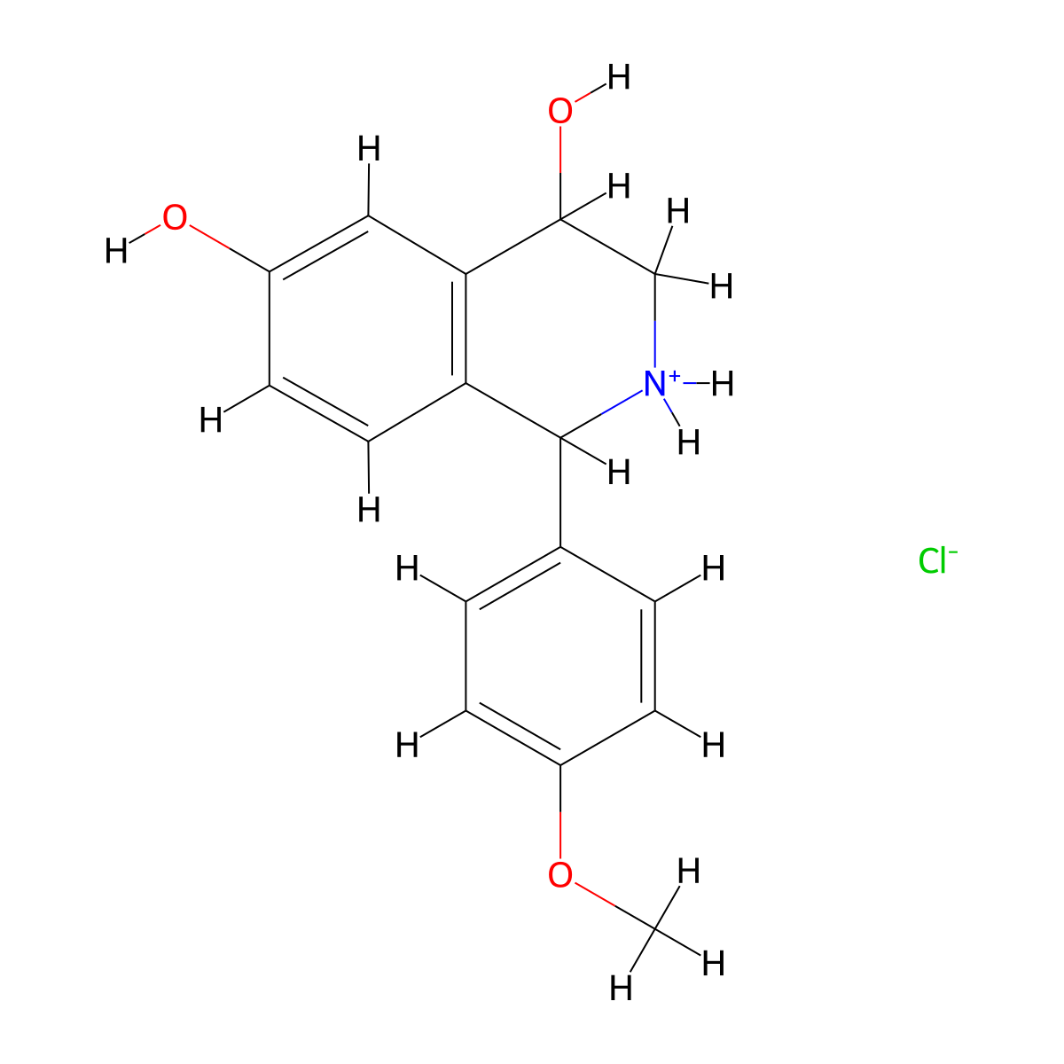 4,6-Isoquinolinediol, 1,2,3,4-tetrahydro-1-(4-methoxyphenyl)-, hydrochloride molecular structure, CAS 72512-00-6