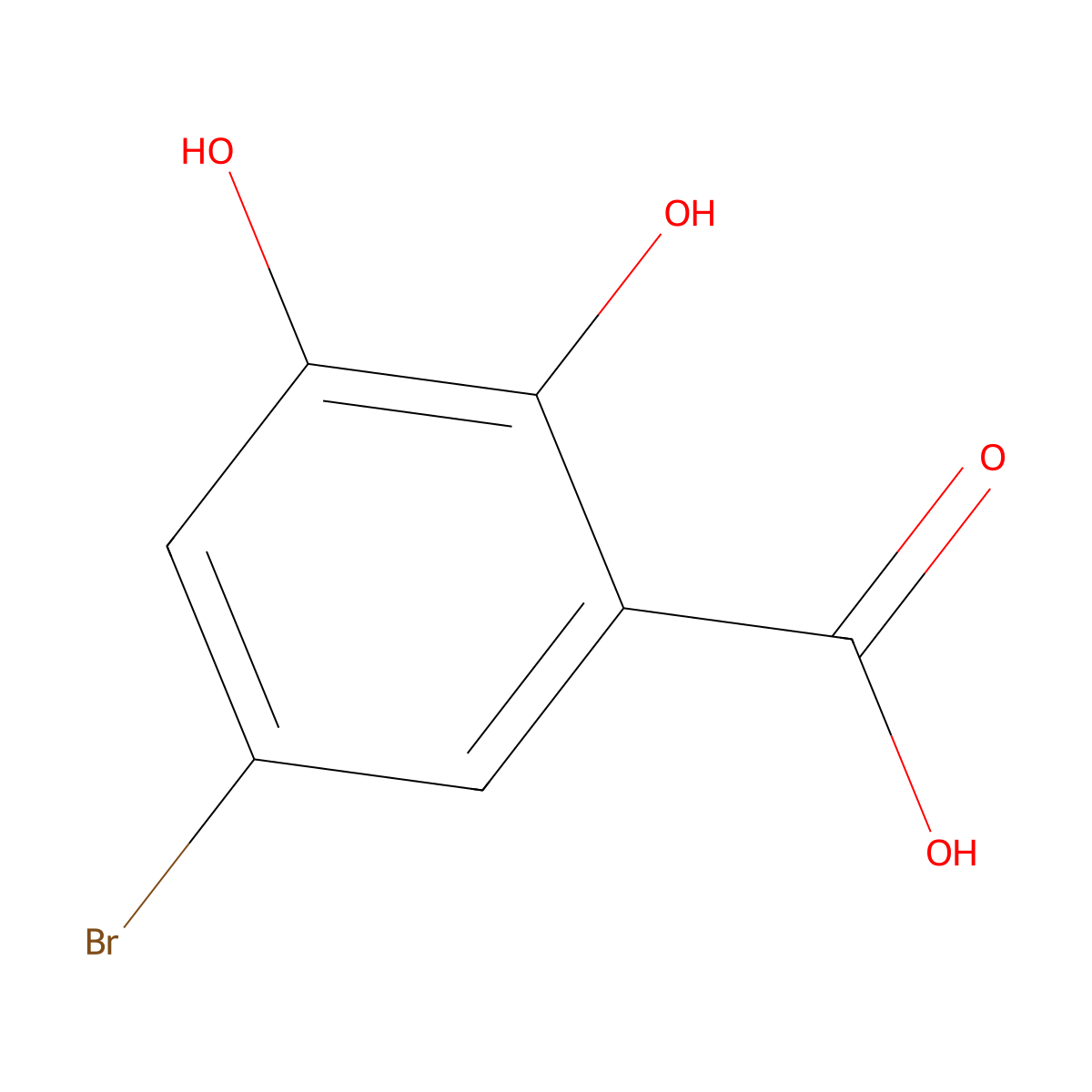 5-Bromo-2,3-dihydroxybenzoic acid molecular structure, CAS 72517-15-8