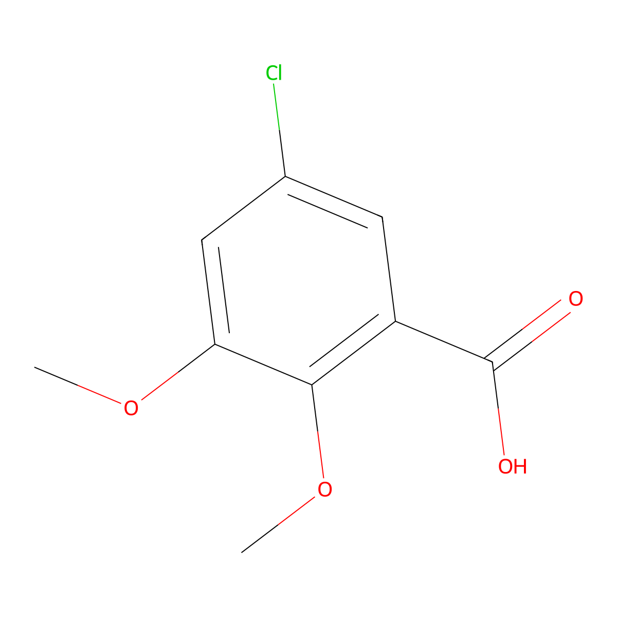 5-Chloro-2,3-dimethoxybenzoic acid molecular structure, CAS 72517-22-7